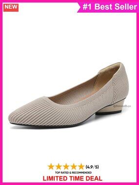 Knit Low Chunky Heel Pumps Pointed Toe Office Dress Shoes